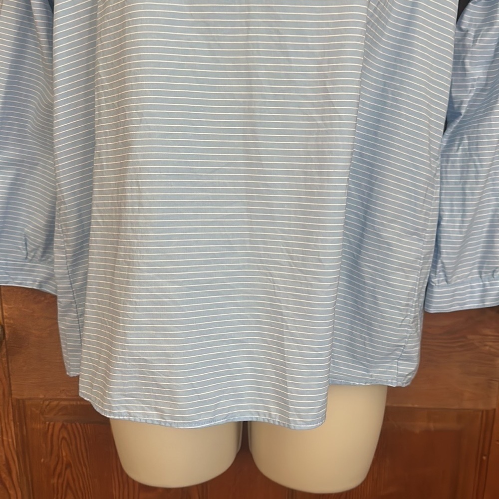 Madewell Striped Popover Top Classic Tie Sleeve Blue G1892 Size XXS - Picture 14 of 14